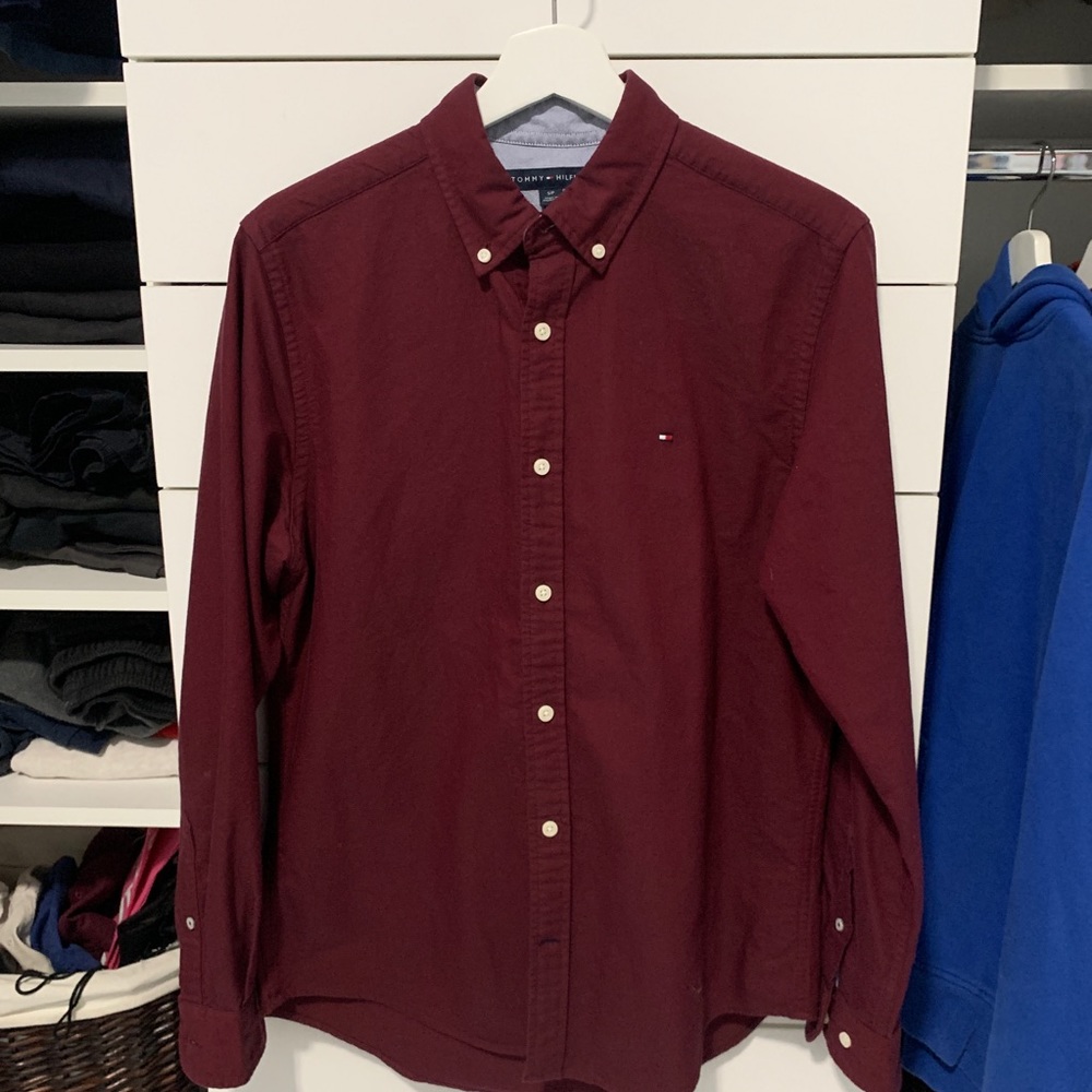 Burgundy Button Down